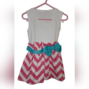 Sleeveless Pink Chevron Pattern Toddler Dress